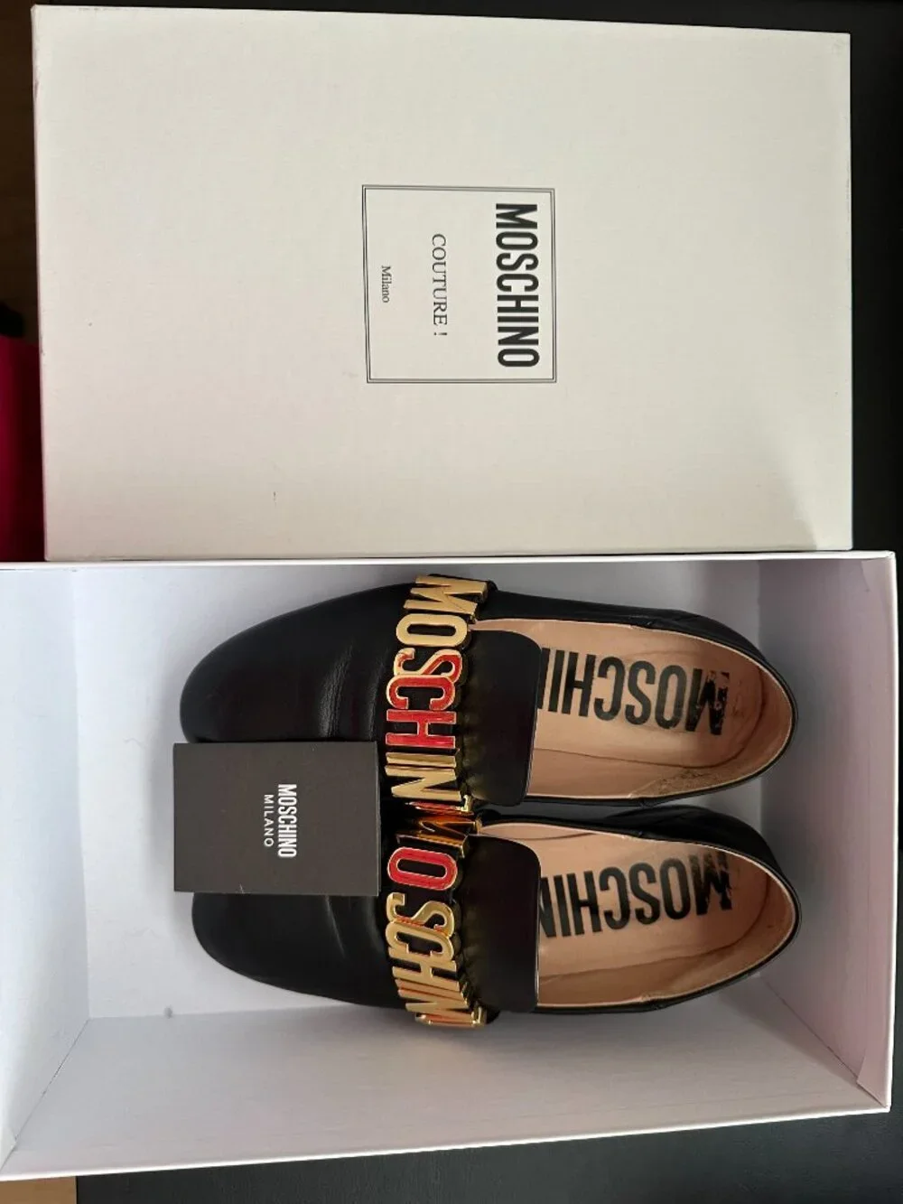 Women's Moschino shoes, made in Italy.